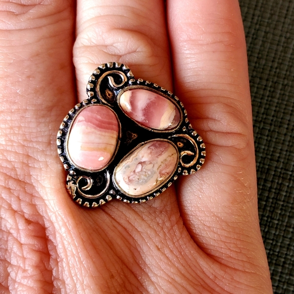New Rhodochrosite 925 Silver Ring. - Picture 1 of 10